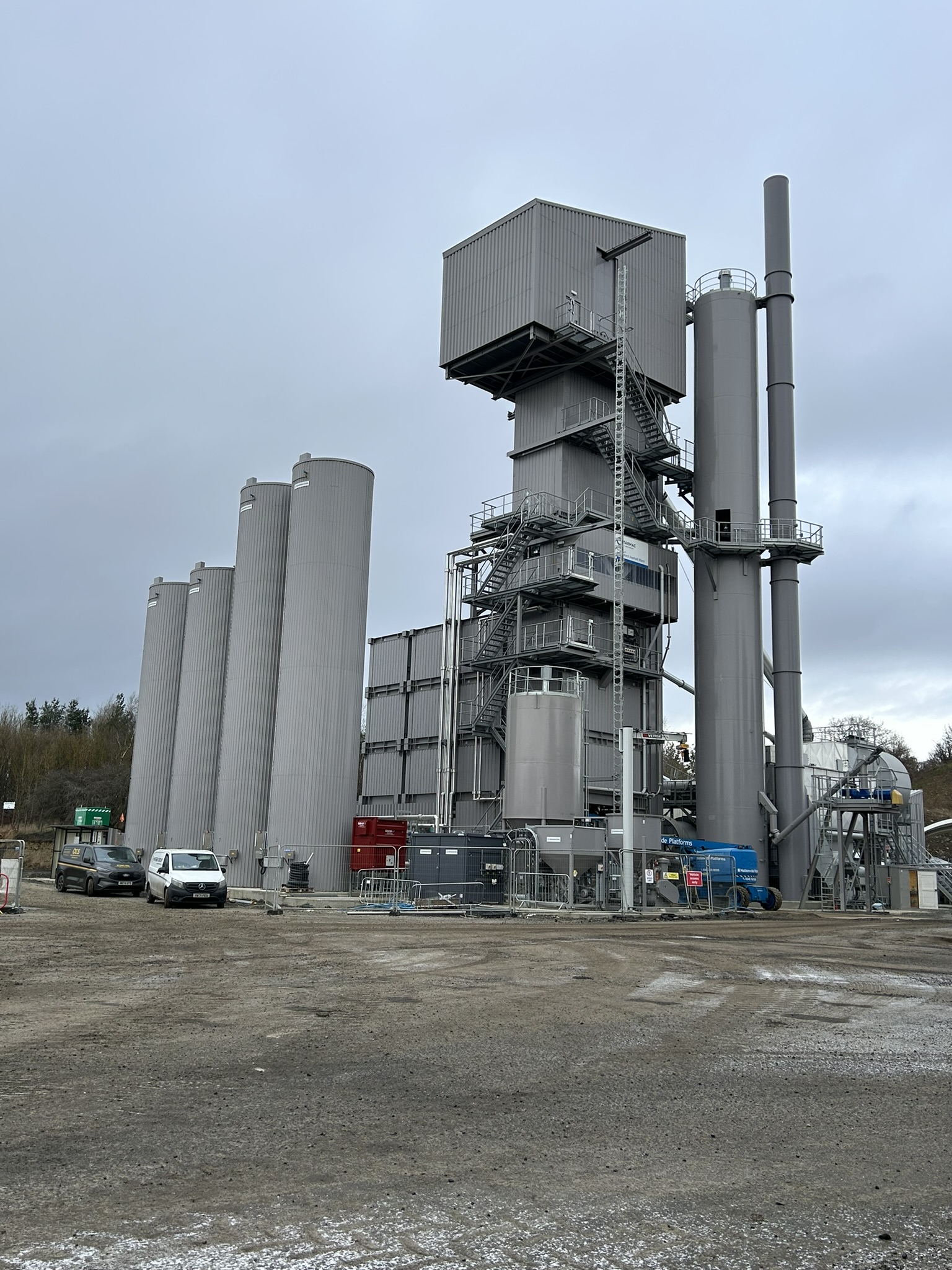 BT Bell civil and structural engineering foundation design for Tarmac asphalt coating plant at Barrasford Quarry